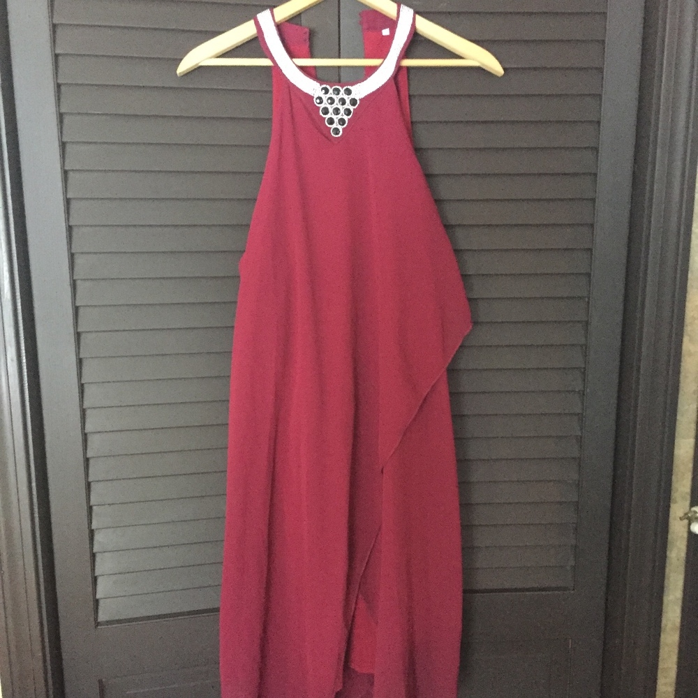 Burgundy Bling Cocktail Dress